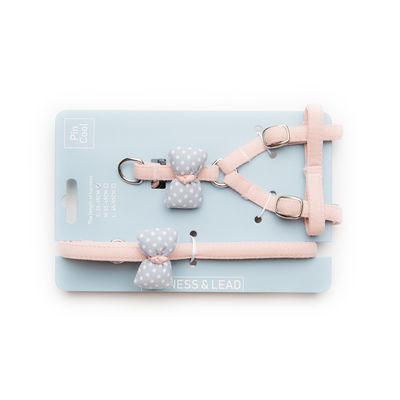 L'animale domestico fornisce il cotone sveglio Cat Dog Harness Leash Set della trazione della cinghia del petto dell'animale domestico di Dots Cat Harness Bow Tie Adjustable indietro