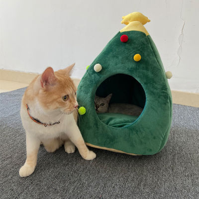 Stuoia di lusso della caverna dell'albero di Natale del letto caldo lavabile dell'animale domestico dei letti dei cuccioli dei gatti di alta qualità