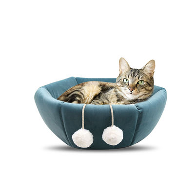 caverna respirabile del letto del cane di forma rotonda 2-in-1 di sonno profondo del bordello del gatto del letto durevole pieghevole dell'animale domestico