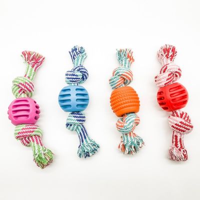 Cane lavabile Toy Durable Rope Chew Toys 50g della palla della corda del cotone doppio del nodo