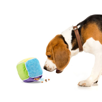 L'animale domestico intelligente variopinto ecologico gioca i giocattoli di masticazione del cane del cubo dell'alimento di perdita della peluche di cotone