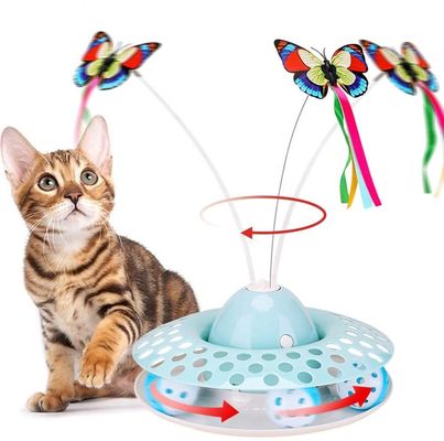 Cat Automatic Teaser &amp; attrezzo ginnico interattivi Kitten Toys With Spinning Butterfly