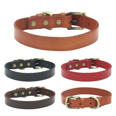 Animale domestico di cuoio di cuoio genuino personale Cat Collar di modo regolabile del collare di cane dei collari dell'animale domestico