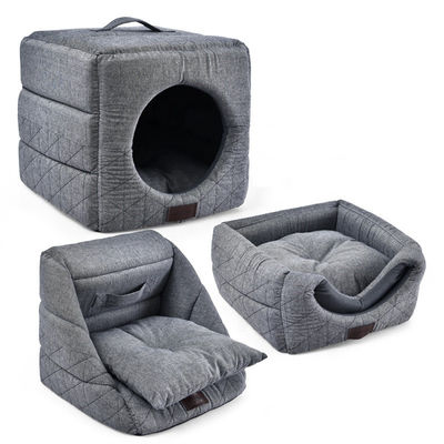 3 in 1 letto di volta Grey Cat Bed House dell'animale domestico di Cat Cave Dir Resistant Comfortable