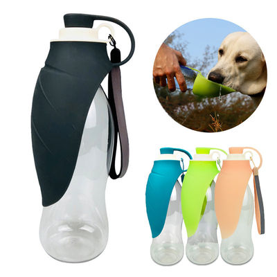bottiglie beventi del silicone della foglia 580ml del cane del cane pieghevole della bottiglia di acqua per l'escursione di viaggio
