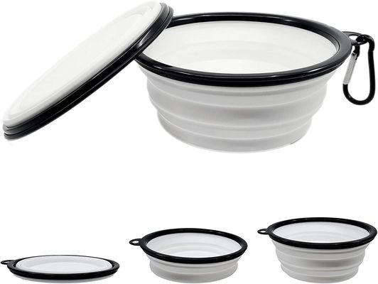 Estensibile pieghevole del cane della ciotola pieghevole dell'acqua con la ciotola portatile libera del cibo per cani di Carabiner BPA
