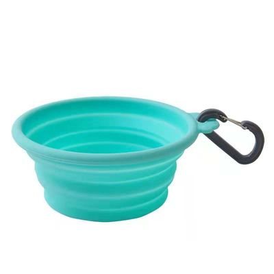 Ciotola pieghevole all'aperto dell'acqua del cane del silicone di verde di BB per il viaggio d'escursione di camminata