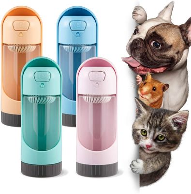 Bottiglia di acqua pieghevole portatile del cane con la bottiglia di acqua di viaggio della prova della perdita del filtrante per i cani
