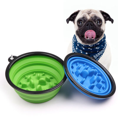Ciotola pieghevole cane lento dell'alimentazione del grande 4 tazze di 35oz BPA del cane della ciotola piegante libera dell'acqua