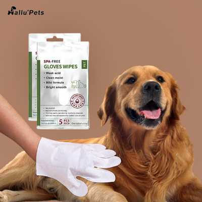 Massaggio di pulizia eliminabile dell'animale domestico sicuro e durevole nessun guanti lavare 5 PCS