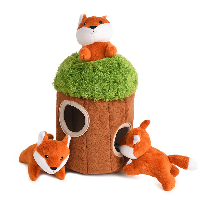 Il nuovo animale domestico di progettazione imbarazza il cane molle stridulo Toy Set di nascondino di masticazione della peluche