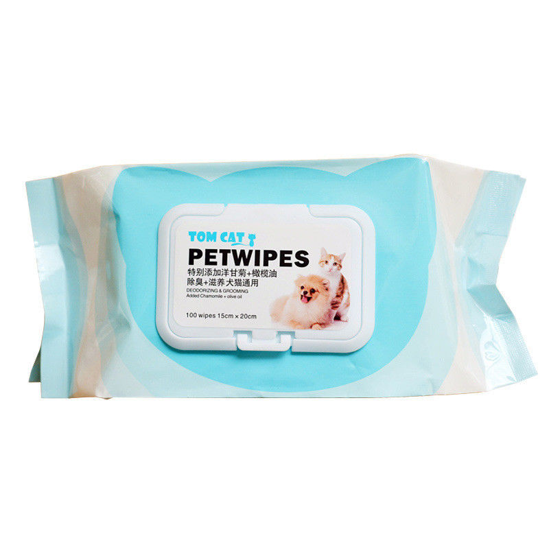 Governare dell'animale domestico foggia lo strappo bagnato del tessuto dell'animale domestico ipoallergenico 100pcs che pulisce per il cane