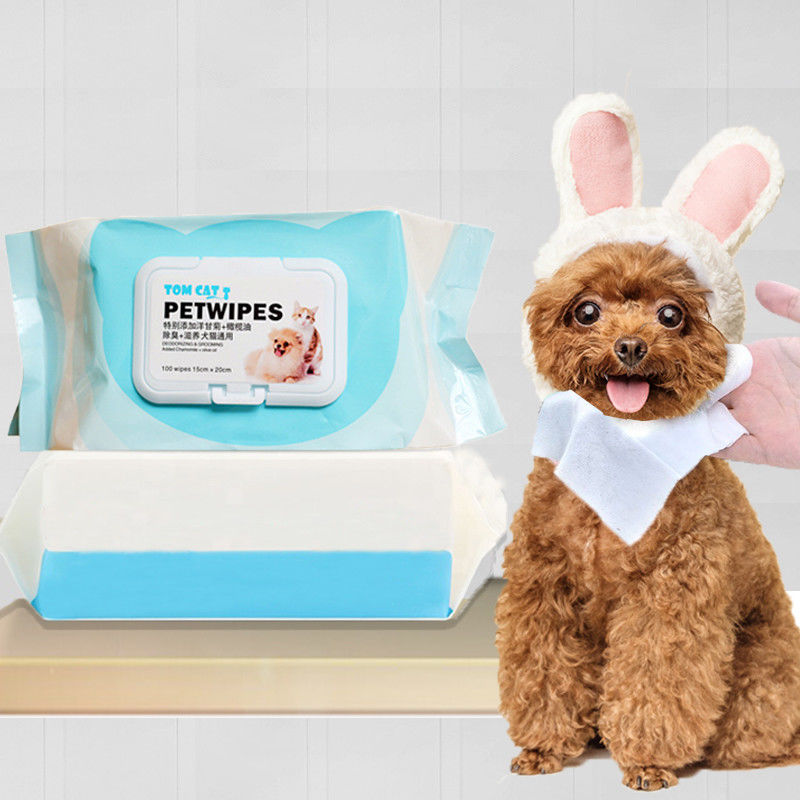Governare dell'animale domestico foggia lo strappo bagnato del tessuto dell'animale domestico ipoallergenico 100pcs che pulisce per il cane