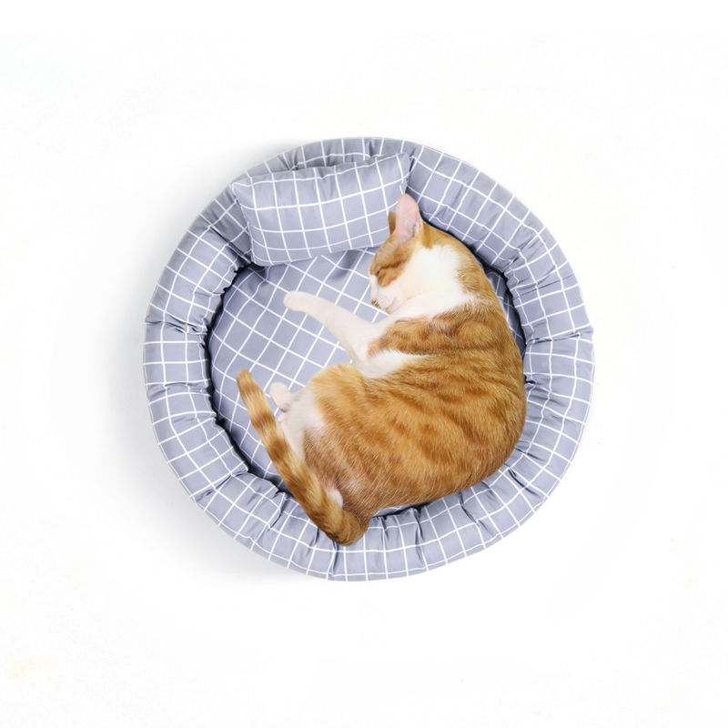 Il letto caldo molle rotondo all'ingrosso dell'animale domestico con i cani dei gatti di Cuddler della ciambella del cuscino inserisce il lusso del letto dell'animale domestico con non il fondo di slittamento