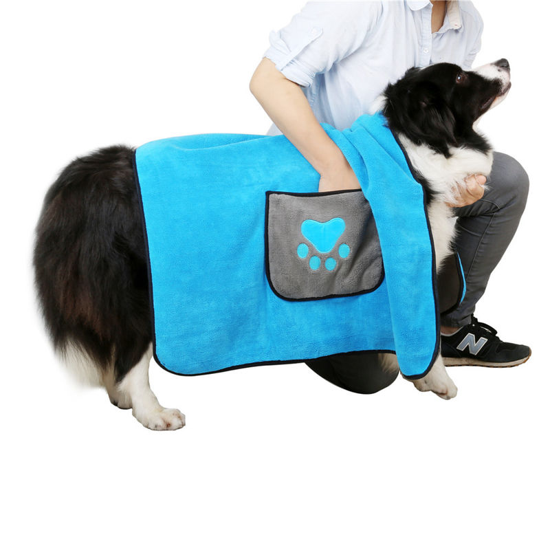 la fibra assorbente eccellente ispessisce l'asciugamano dell'accappatoio del cane dell'inverno con le tasche per i grandi cani rapidamente asciutti