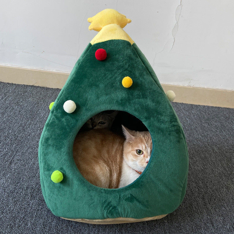 Stuoia di lusso della caverna dell'albero di Natale del letto caldo lavabile dell'animale domestico dei letti dei cuccioli dei gatti di alta qualità