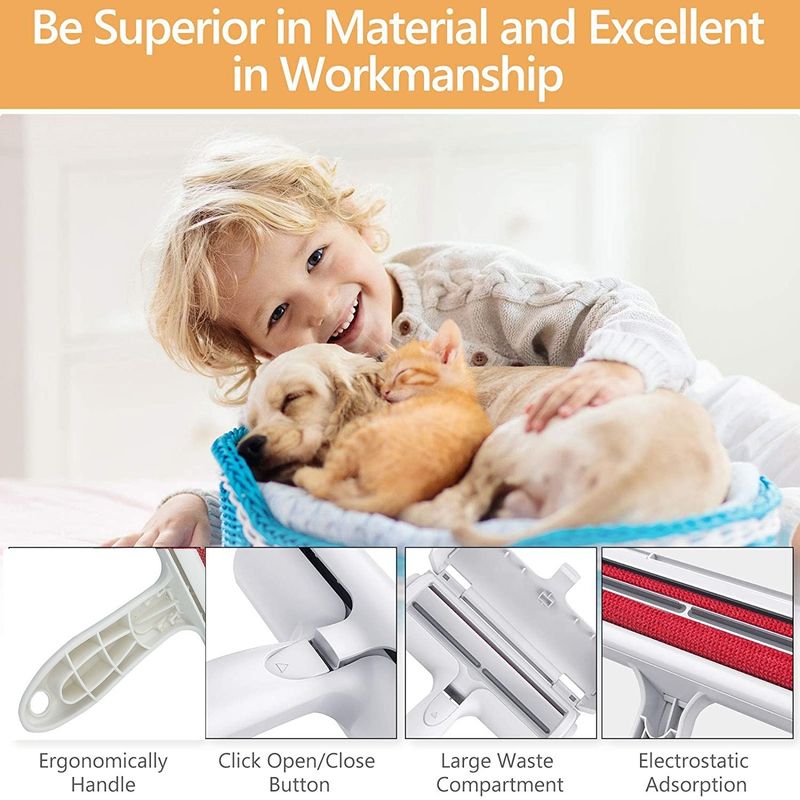 Rullo riutilizzabile del dispositivo di rimozione dei capelli dell'animale domestico degli strumenti 450g governare dell'animale domestico di auto pulizia per il letto della mobilia