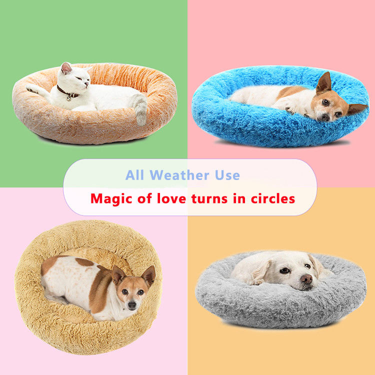 Letto di Cat Bed Faux Fur Dog della ciambella per la stuoia di lusso di riscaldamento del letto dell'animale domestico dell'abbraccio di piccolo auto medio dei cani