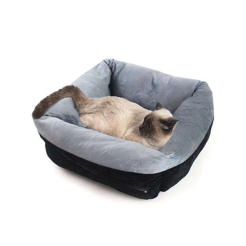 L'animale domestico di Cat Bed Self-Warming Deep Sleep del cane della peluche di rettangolo inserisce gli animali domestici del velluto a coste inserisce il sofà comodo lavabile del cane