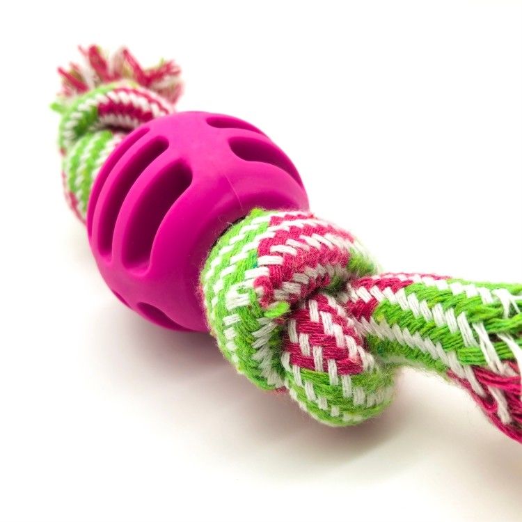 Cane lavabile Toy Durable Rope Chew Toys 50g della palla della corda del cotone doppio del nodo