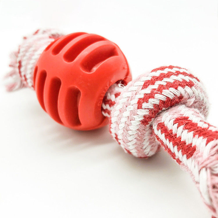 Cane lavabile Toy Durable Rope Chew Toys 50g della palla della corda del cotone doppio del nodo