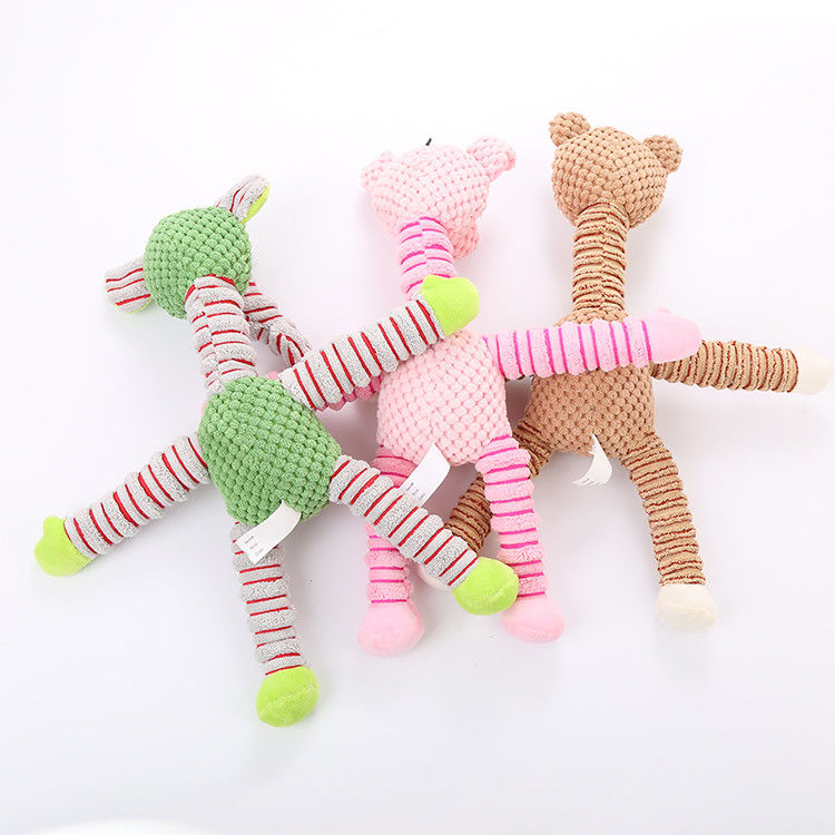 Il cane stridulo della peluche di cotone gioca i giocattoli interattivi di masticazione del cane, giocattoli farciti di masticazione del cucciolo per la pulizia dei denti, piccolo, medio, grande