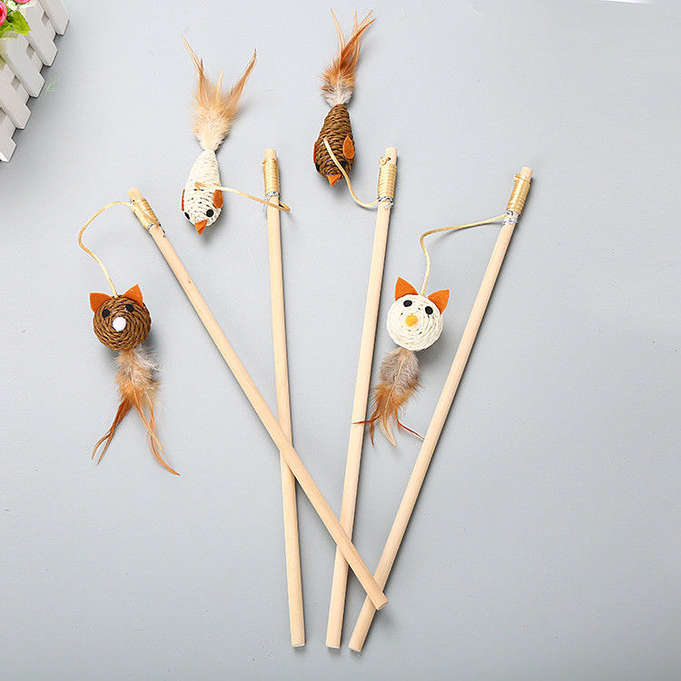 Il multiplo disegna la piuma Cat Fishing Pole Toy di Cat Pet Toys Interactive Funny