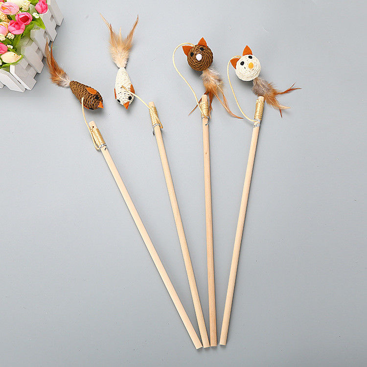 Il multiplo disegna la piuma Cat Fishing Pole Toy di Cat Pet Toys Interactive Funny