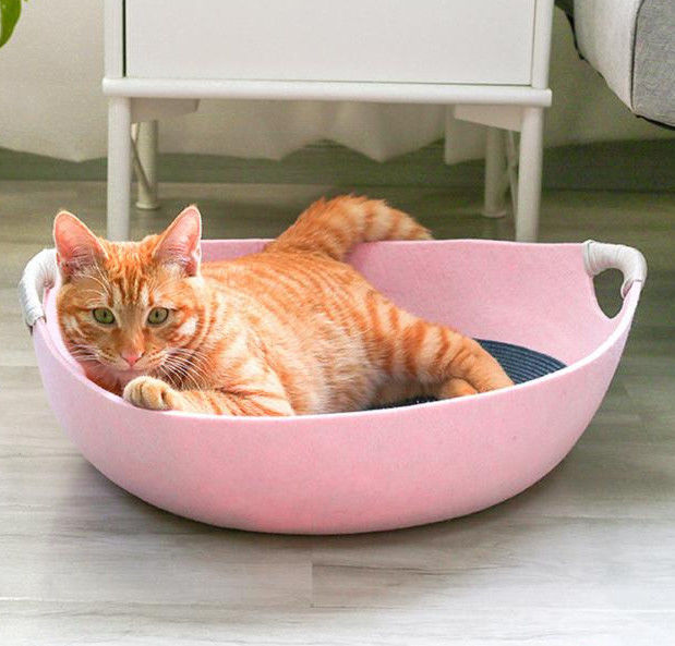 nido del gatto del feltro con per il nido rotondo 100% del letto del gatto del letto del cane del gatto del nido dell'animale domestico di sicurezza