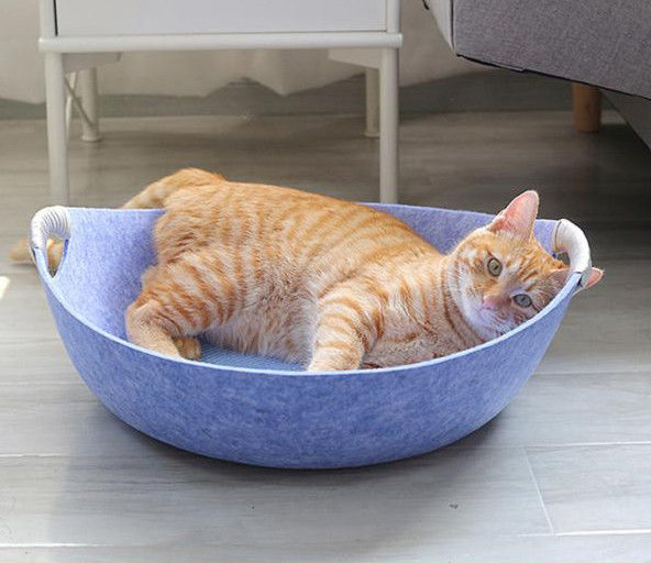 nido del gatto del feltro con per il nido rotondo 100% del letto del gatto del letto del cane del gatto del nido dell'animale domestico di sicurezza