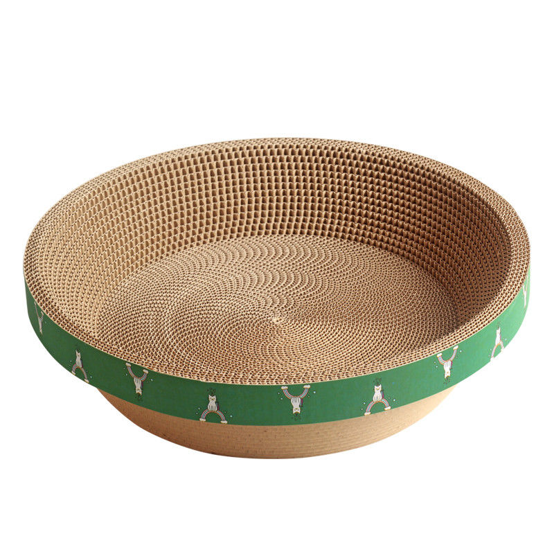 Cartone rotondo durevole Cat Bed Bowl Shape Corrugated Cat Scratching Pad 700g
