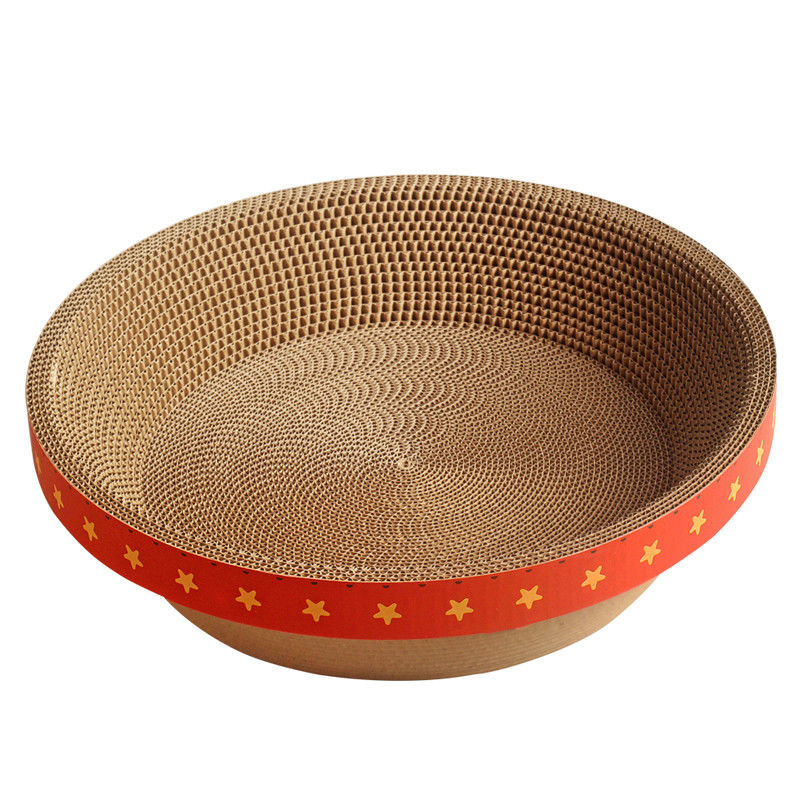Cartone rotondo durevole Cat Bed Bowl Shape Corrugated Cat Scratching Pad 700g