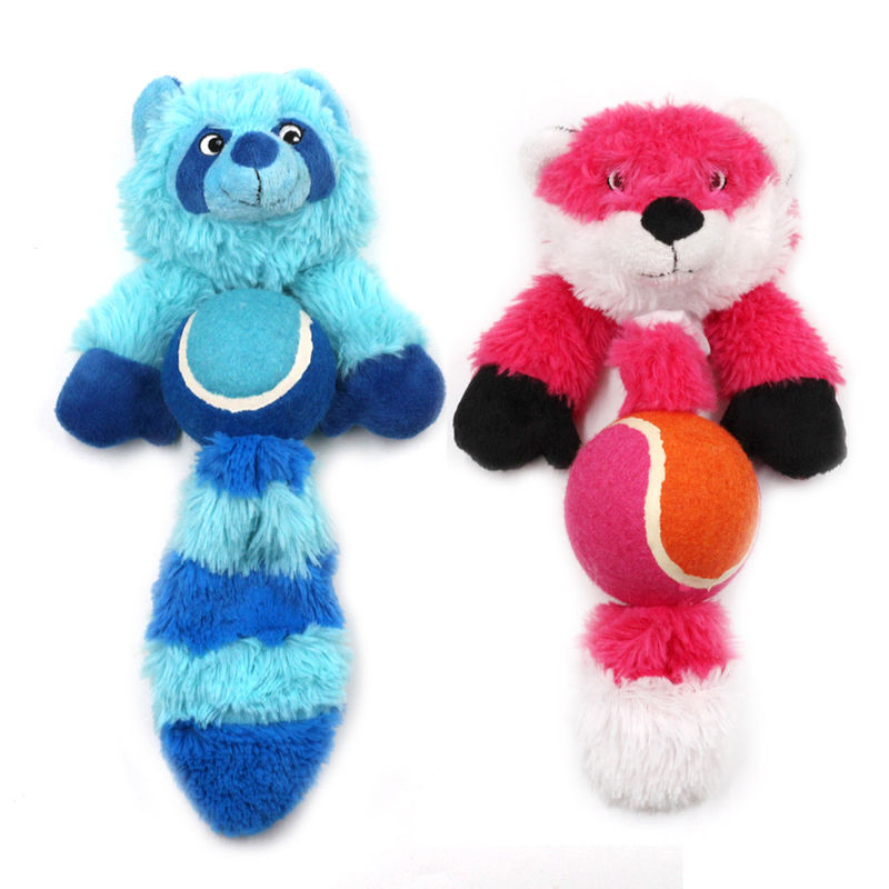 Giocattoli molari interattivi della peluche del cane del cane durevole resistente stridulo di Toy Fox Raccoon Bite