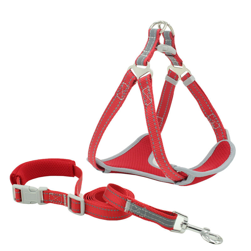 Mesh Reflective Leash And Collar respirabile ha messo il corredo del collare e del guinzaglio di cane dell'insieme della trazione della cinghia pettorale