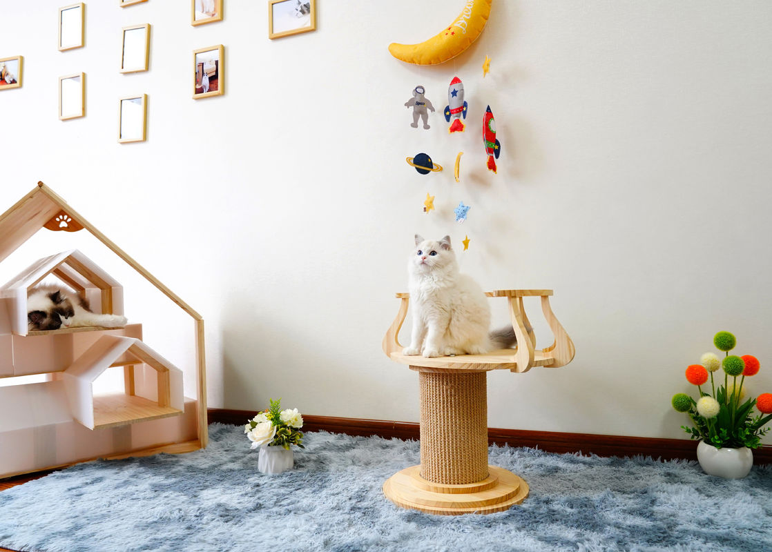 Tabella di legno amichevole L dimensione 72cm m. 62cm della foto di Cat Climbing Tree Tower Cat di scratch di Eco