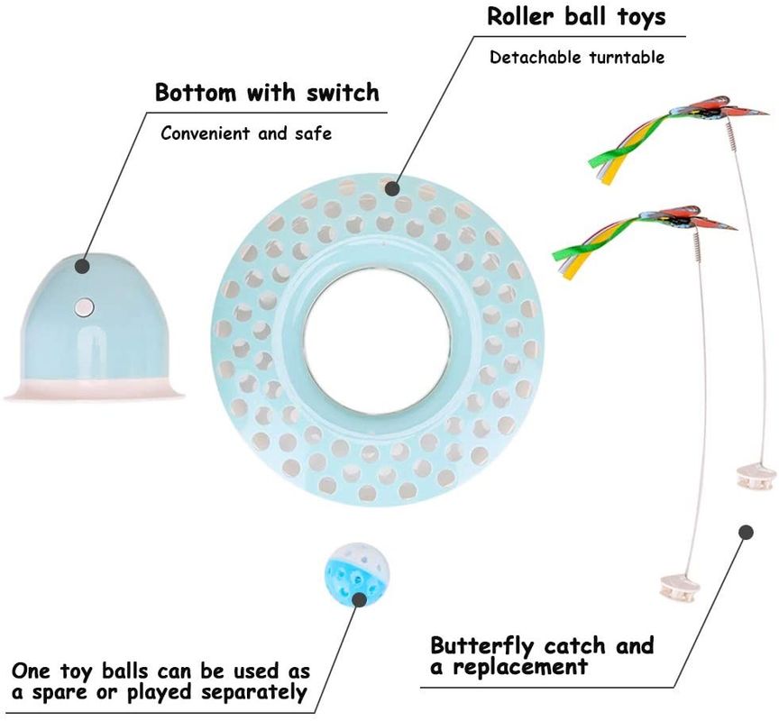 Cat Automatic Teaser &amp; attrezzo ginnico interattivi Kitten Toys With Spinning Butterfly
