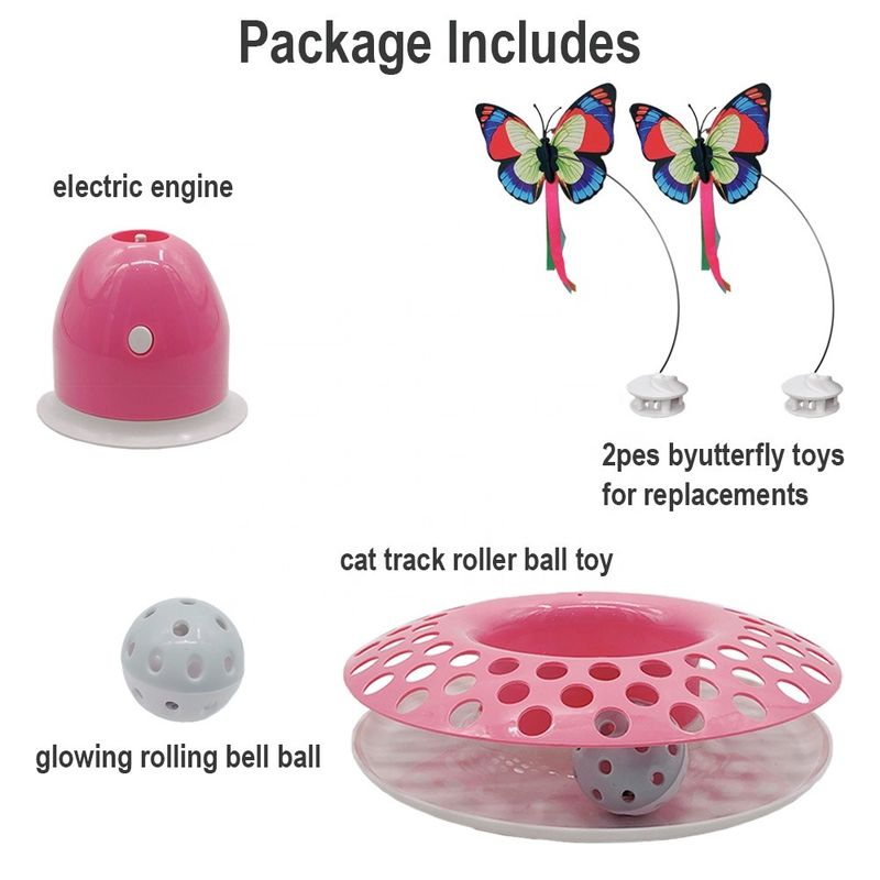 Cat Automatic Teaser &amp; attrezzo ginnico interattivi Kitten Toys With Spinning Butterfly