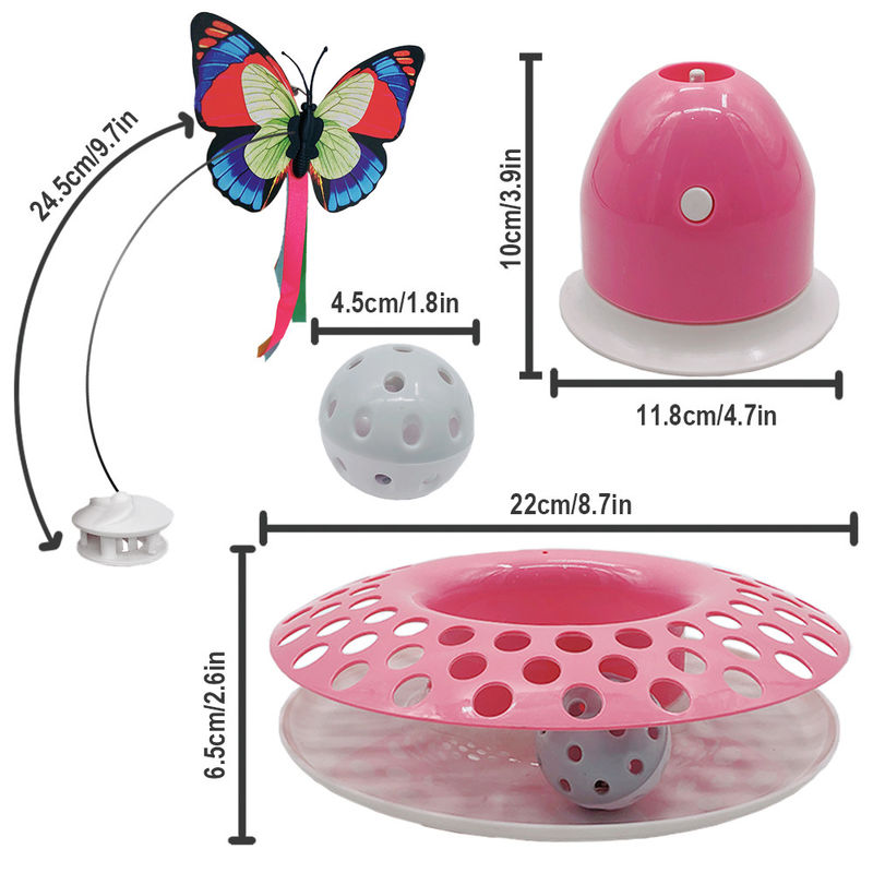 Cat Automatic Teaser &amp; attrezzo ginnico interattivi Kitten Toys With Spinning Butterfly