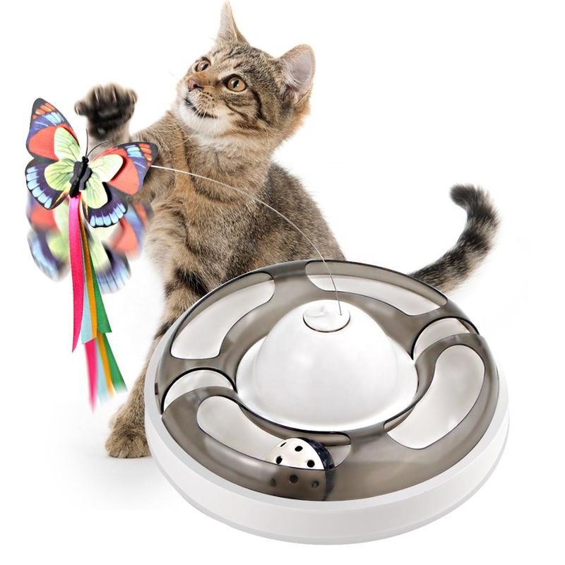 Cat Pet Toys With Ball girante elettrica che allevia la farfalla noiosa Cat Toy di auto Hey