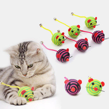 I topi di nylon di Bell Cat Pet Toys With A della corda della corda prendono Cat Mouse Toy