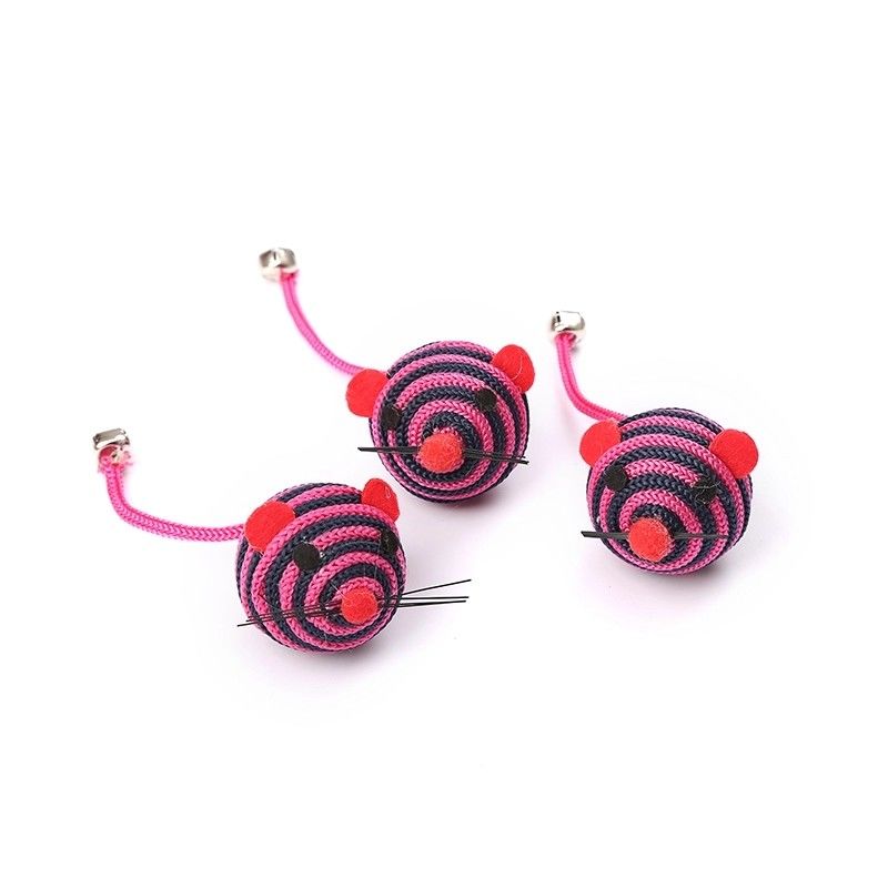 I topi di nylon di Bell Cat Pet Toys With A della corda della corda prendono Cat Mouse Toy