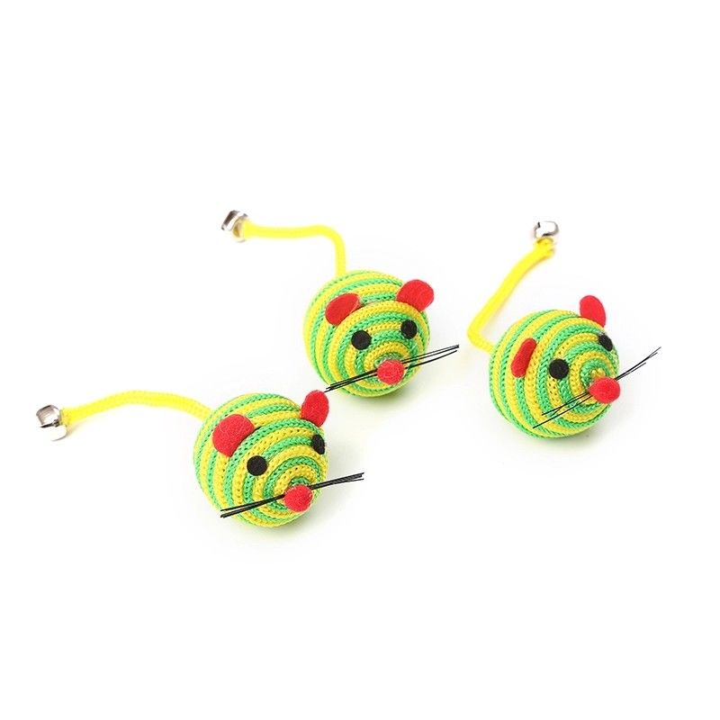 I topi di nylon di Bell Cat Pet Toys With A della corda della corda prendono Cat Mouse Toy