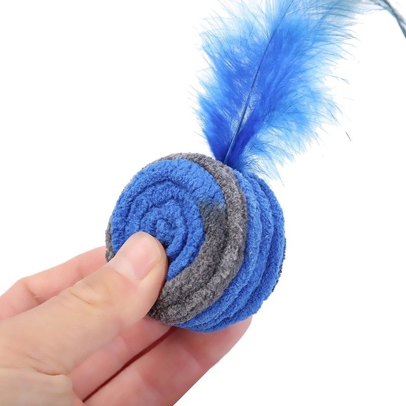 Topo Cat Toy Anti Depression della piuma di Cat Pet Toys Dark Blue eccitato auto