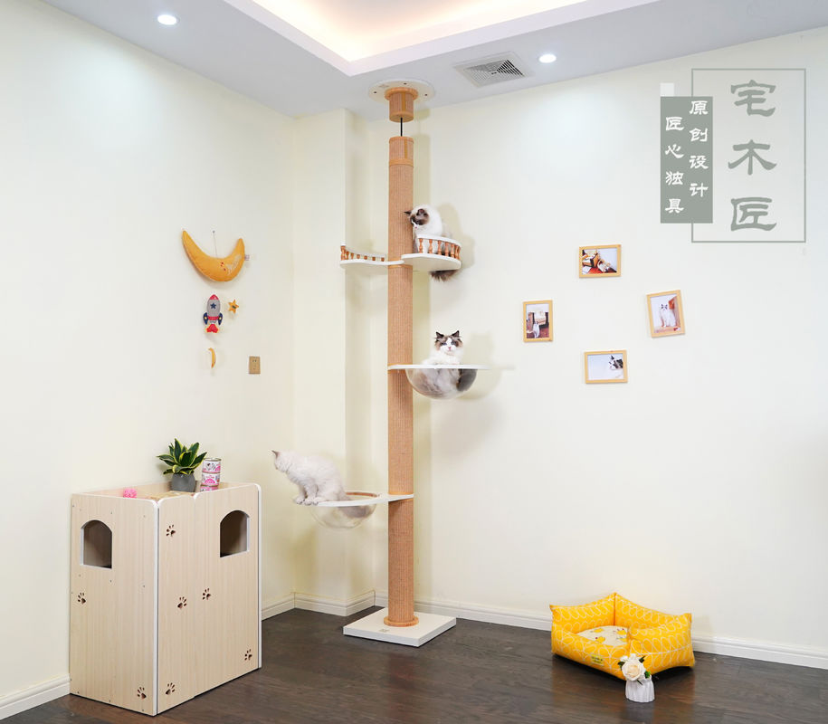 Grande soffitto di legno di Cat Climbing Tree Floor To che gioca Camera 82*40*87cm
