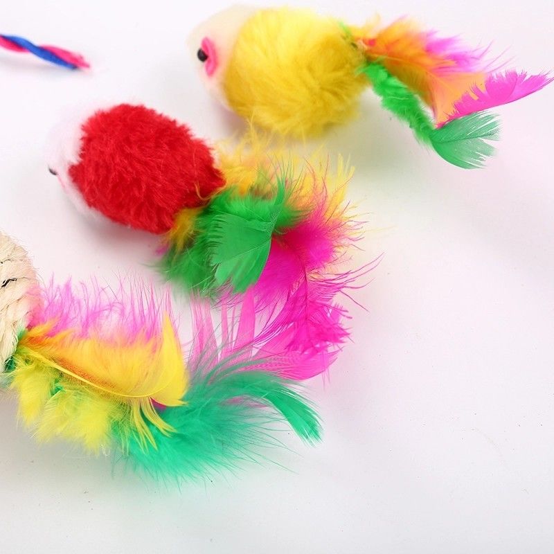 20 palle dei topi del topo del pesce di Cat Toys Kitten Toys Assorted Cat Tunnel Feather Teaser Wand dei pc e giocattoli lanuginosi di Belhi per il gatto