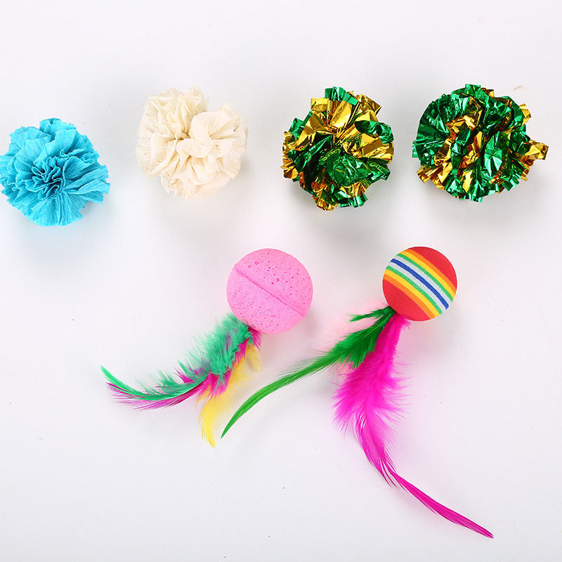 20 palle dei topi del topo del pesce di Cat Toys Kitten Toys Assorted Cat Tunnel Feather Teaser Wand dei pc e giocattoli lanuginosi di Belhi per il gatto