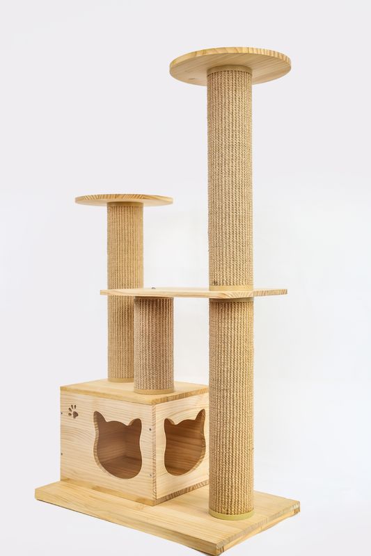 Letto di legno di lusso di aumento dell'animale domestico delle scale del ODM &amp; dell'OEM Cat Climbing Tree Furniture Safety