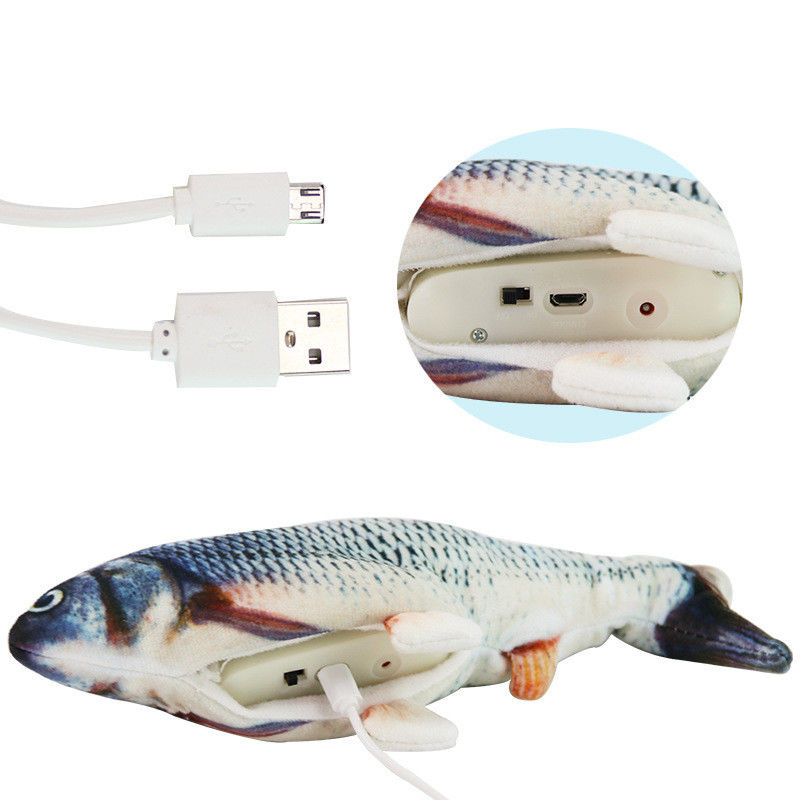 Il pesce floscio elettrico Cat Toy Simulation Wiggle Fish Catnip gioca la peluche che il pesce ballante commovente interattivo gioca per i gatti