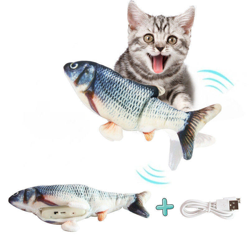 Il pesce floscio elettrico Cat Toy Simulation Wiggle Fish Catnip gioca la peluche che il pesce ballante commovente interattivo gioca per i gatti
