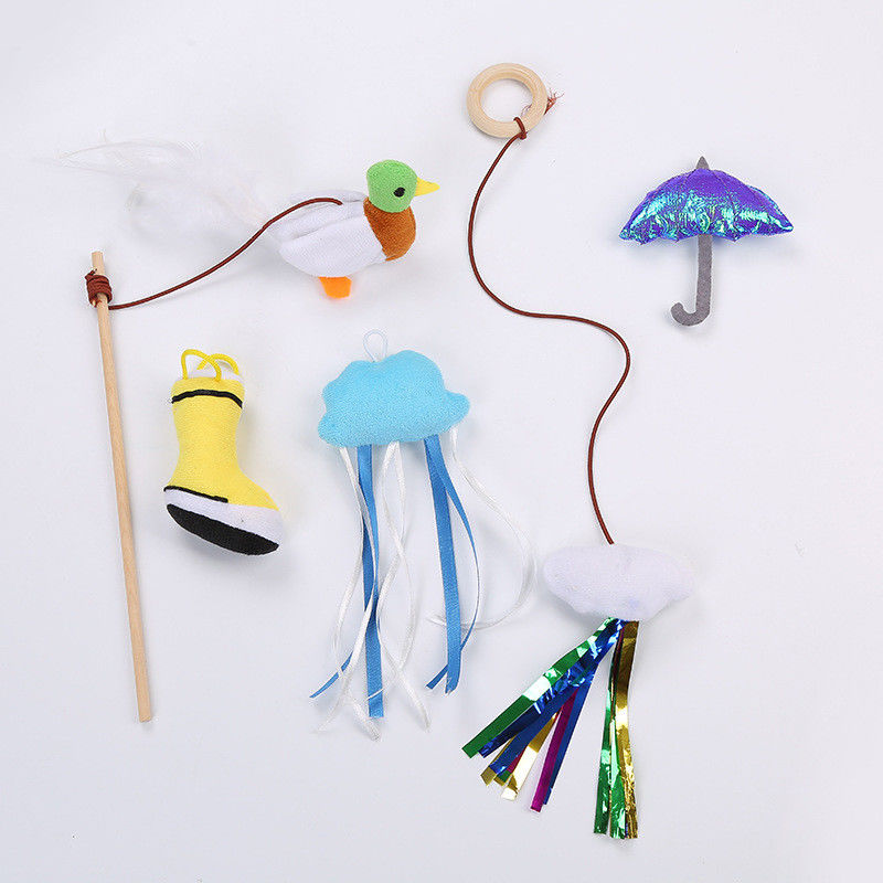 Il laser interattivo Cat Teaser Toy Feathers Wand ha ordinato le scarpe che vocali della peluche gli uccelli modellano Cat Toy Set